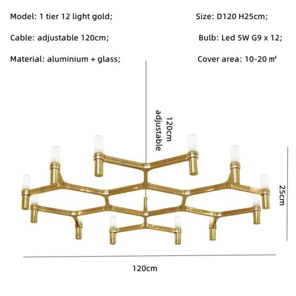 Crown Major Pendant lamp Nordic Tube chrome chandelier Crown Plana Mega Pendant(WH-AP-637)