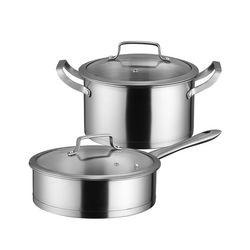 Factory Direct Sale Pans And Pots Sets Silver Cooking Pot Sets Stainless Steel Cookware Sets For Kitchen