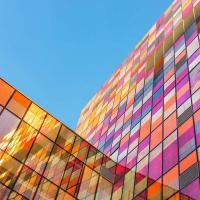 1.38m X 30m Building Window Film 2mil Colorful Decorative Window Film