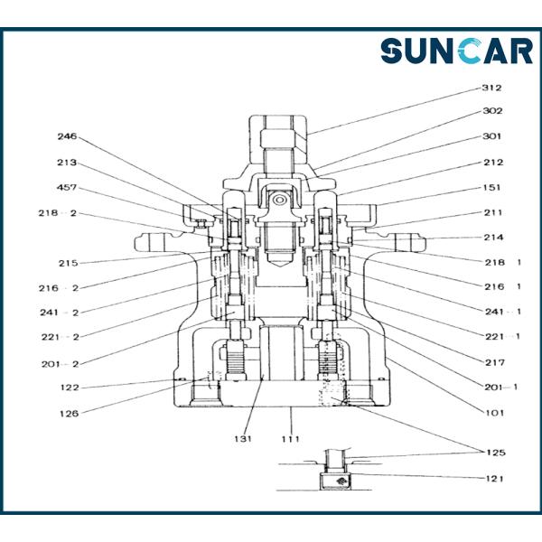Кобелько 2436U1277F1 Пилотный комплект уплотнения клапана для экскаватора[K903,K904,K905,K907,K909,K912,K916]