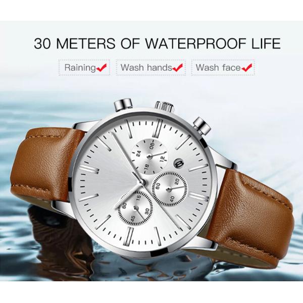 Leather IP plating VD35 chronograph Mens Quartz Watch RHOS