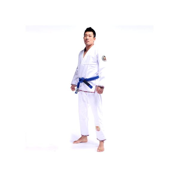 Logo brodé de kimono de Jiu-Jitsu brésilien bleu BJJ GI pour homme