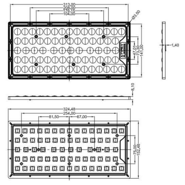 XH-BAA70TYPE5-327155-JY LED Optics Lenses 4 Pieces 3030 Integration 70 In 1 TP5