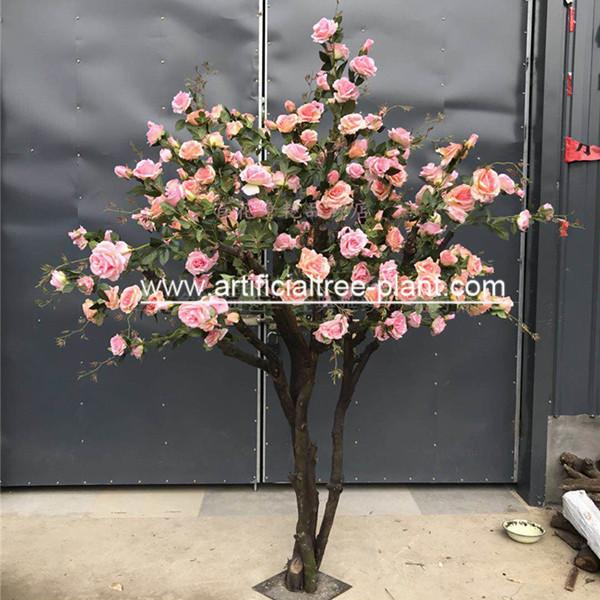 Contom Interior Artificial Rose Flower Tree For Wedding Home Decoration