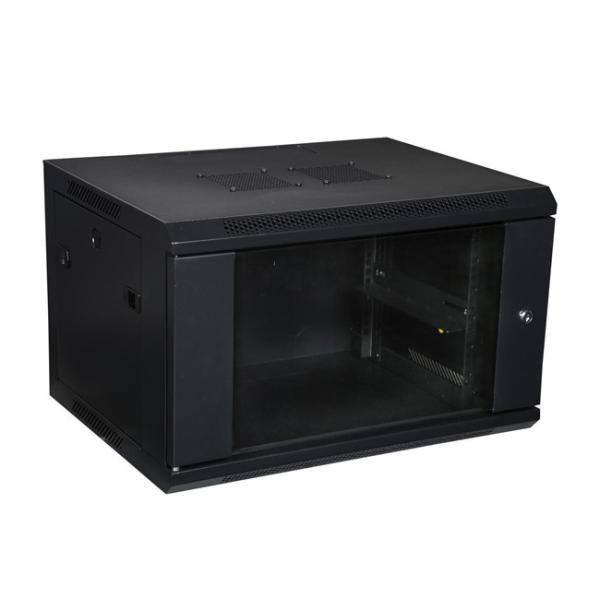 Dual AC Cooling Fans Wall Mount Server Cabinet , Ventilation 6U Rack Cabinet