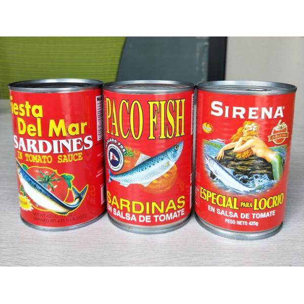 Рыбы законсервированные консервами законсервировали сардину/тунца/скумбрию в томатном соусе/масле/рассоле 155Г 425Г