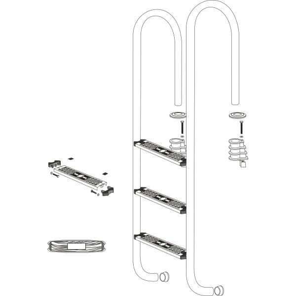 Stainless Steel Swimming Pool Ladders , Outdoor In-ground Swimming Pool Accessories