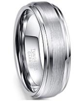 Polished Sliver Men's Wedding Ring Gold Tungsten Carbide Tungsten Steel Ring Women Wedding Band Fashion Jewelry