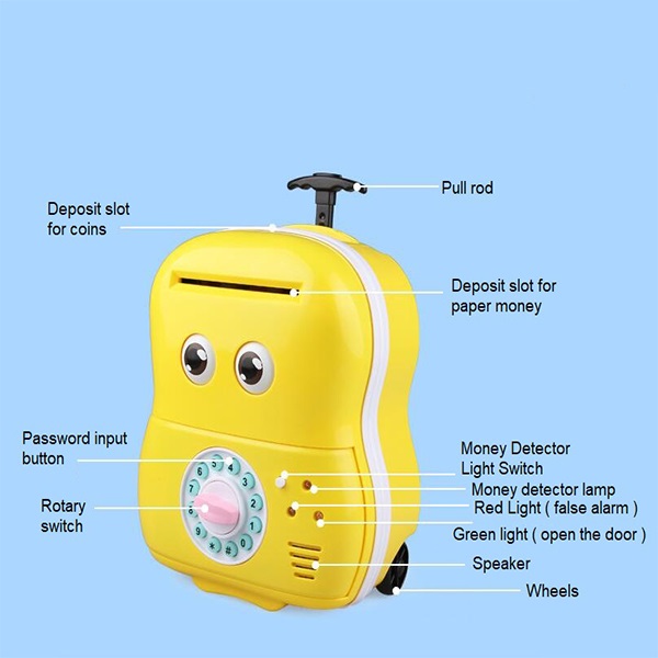 Lovey Electric Smart Money Saving Box Trolley With Music For Kids Cartoon Style