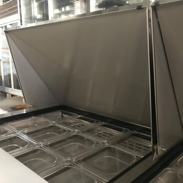 Stainless Steel Sandwich Salad Prep Table Refrigerator Commercial 2 Door