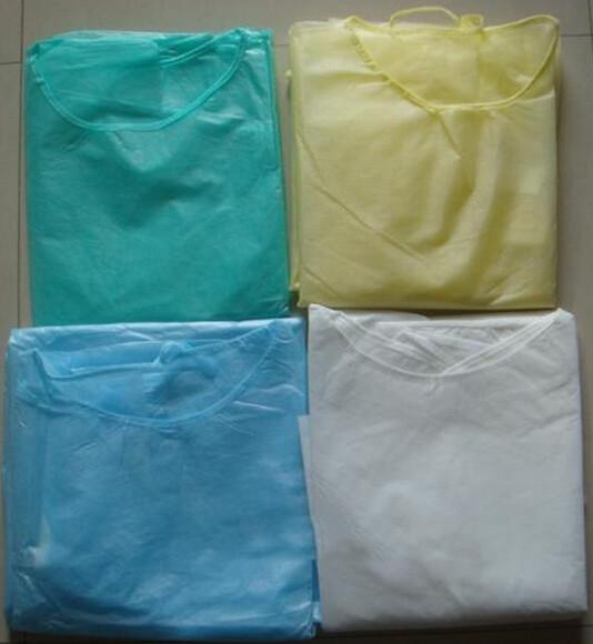 18gsm Disposable Isolation Gown , spunbond blue Polypropylene Isolation Gowns