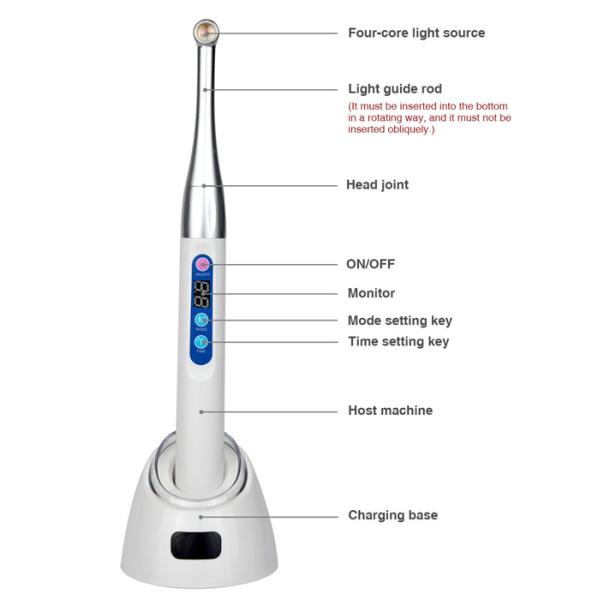 Dental LED Curing Lamp 1 Second Cure Blue Light Metal Head Dentistry Tool