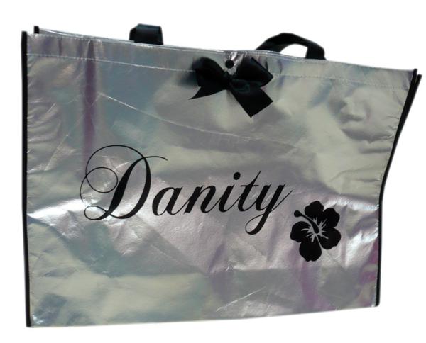 Non Woven Carry Bag , 75g Coated Unwoven Fabric Shopping Bags With Butterfly Bow