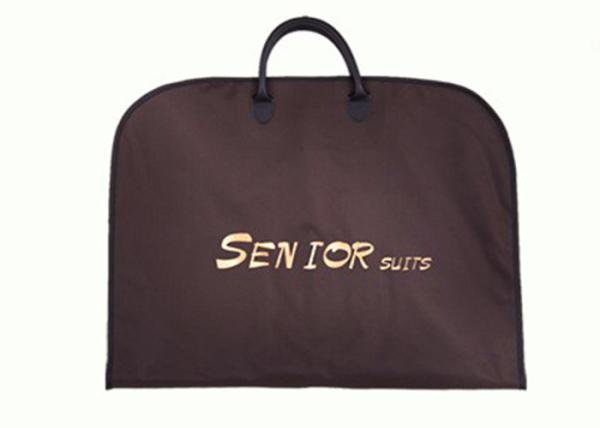Brown Oxford Suit Garment Bags Waterproof With Leather Handles