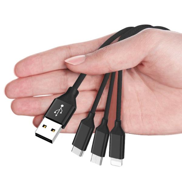 Durable 3 In 1 Multifunctional USB Cable OD 3.5mm
