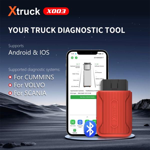 Xtruck X003 Bluetooth Connection 3-in-1 Truck Diagnostic System For Vol-vo/Sca-nia/Cum-mins