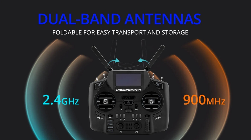 RadioMaster GX12 Dual-Band Gemini-X Radio Controller M2 ELRS Remote Control Transmitter RC Drone FPV Flight Controller Parts