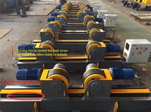 WR10 Welding Rotator Wheels Distance Can be Changed by  Lead Screw Pipe Stands Welding Rollers