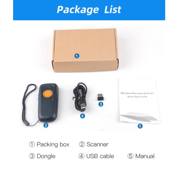 High Decoding Speed 1D CCD Portable Bar code Readers Wireless Laser Barcode Scanner