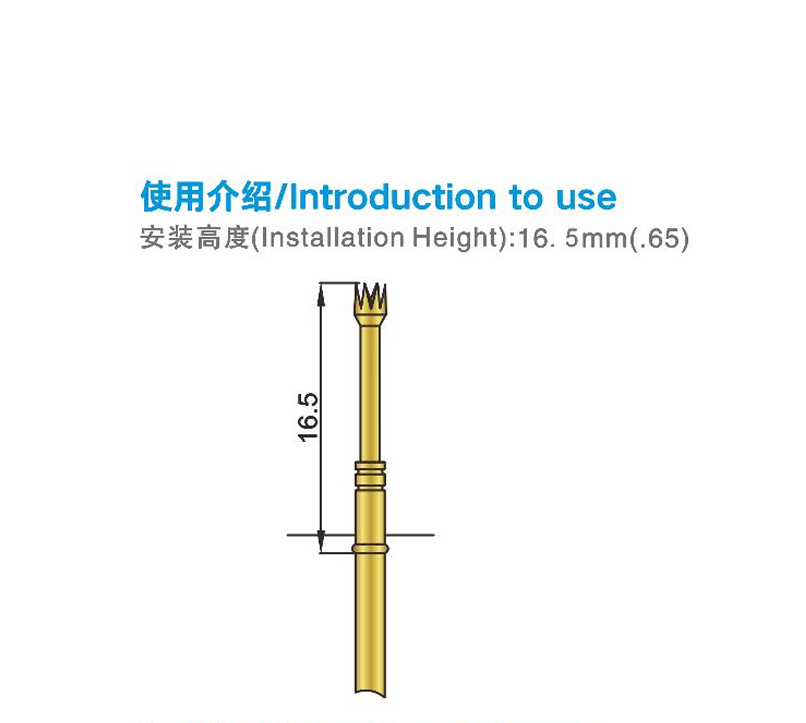 Brass Barrel Stainless Steel Spring Test Probe with 1.0/2.0/3.0N Spring Force for ICT Applications