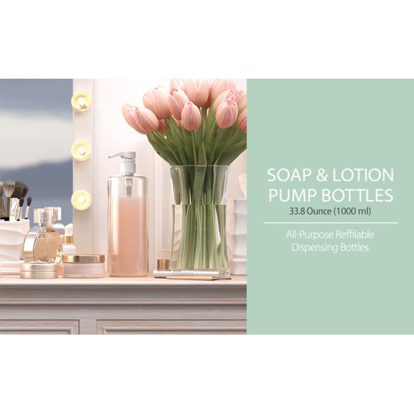 Shampoo Pump Bottle, Luxury Silver Cosmetic Packaging Face Cream Serum Essence Lotion Dispenser Pump Bottle