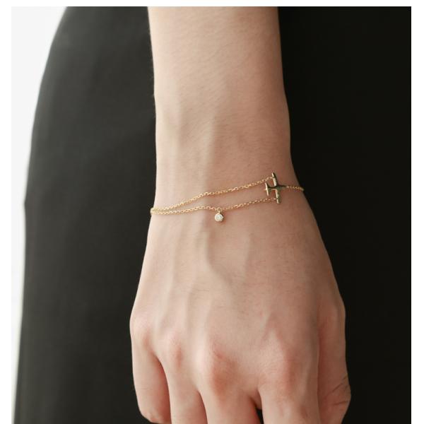 Браслет 0.05ct диаманта золота 18k ODM 17cm вокруг пряжек кольца