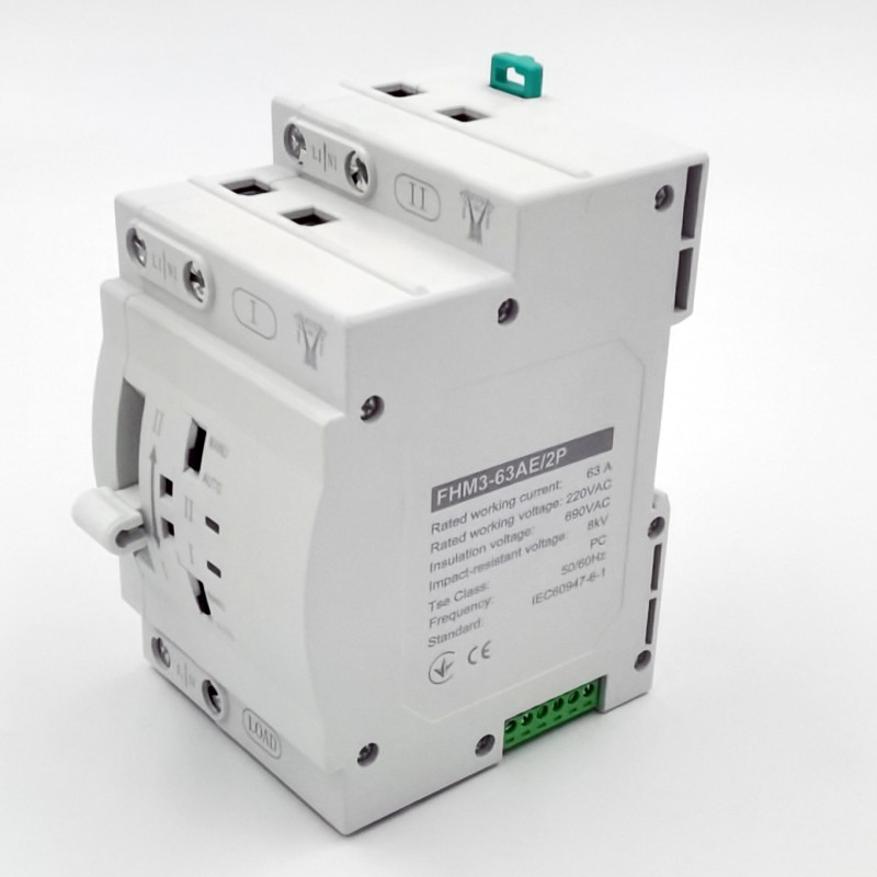 Factory Priced 63A Automatic Transfer Switch (ATS) 2P 220V for Solar Electric System PC Type