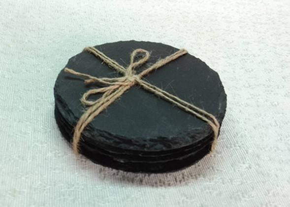 4 partes Slate em volta das pousas-copos de pedra Eco amigável para o hotel/restaurante