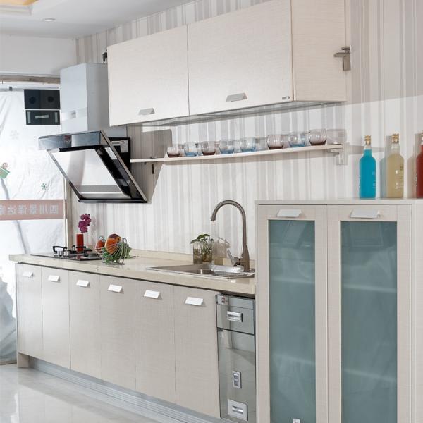 O todo branco do estilo contemporâneo dos armários ajusta armários de cozinha do PVC do MDF do armário