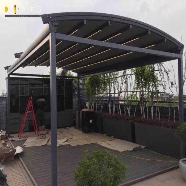 Алюминиевый сдвигаемый ПВХ пергольный навес,сдвигаемая крыша тент Пергола гостиницы