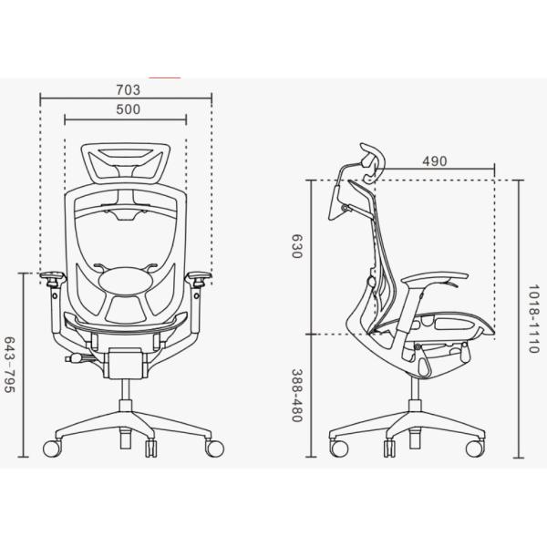 IFIT Black Ergonomic Desk Chair With Lumbar Support Adjustable Tilting