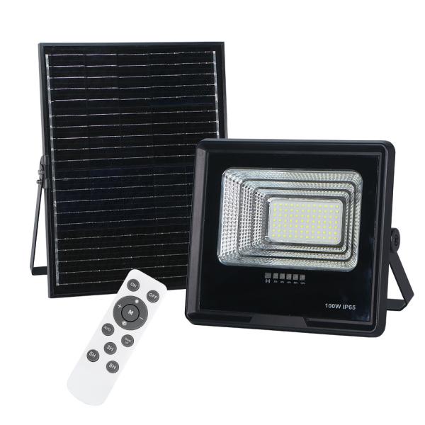 100w Solar LED Flood Light black 170lm/w ABS housing high brightness garden light house lamp LED bright lamp