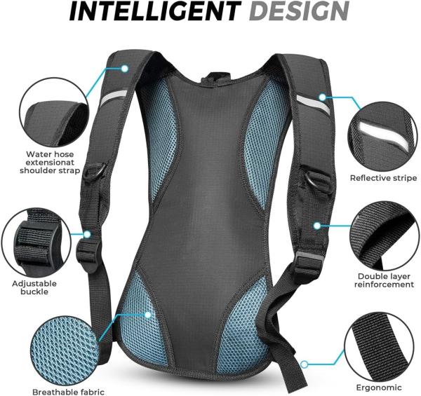 Hydration Backpack Hydration Pack Water Backpack with 2L(70-Ounce) Hydration Bladder for Men Women Kids for Running