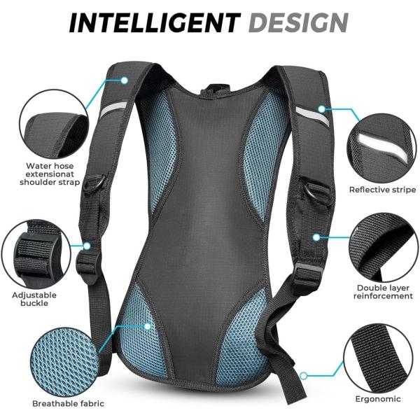 Hydration Backpack Hydration Pack Water Backpack with 2L(70-Ounce) Hydration Bladder for Men Women Kids for Running