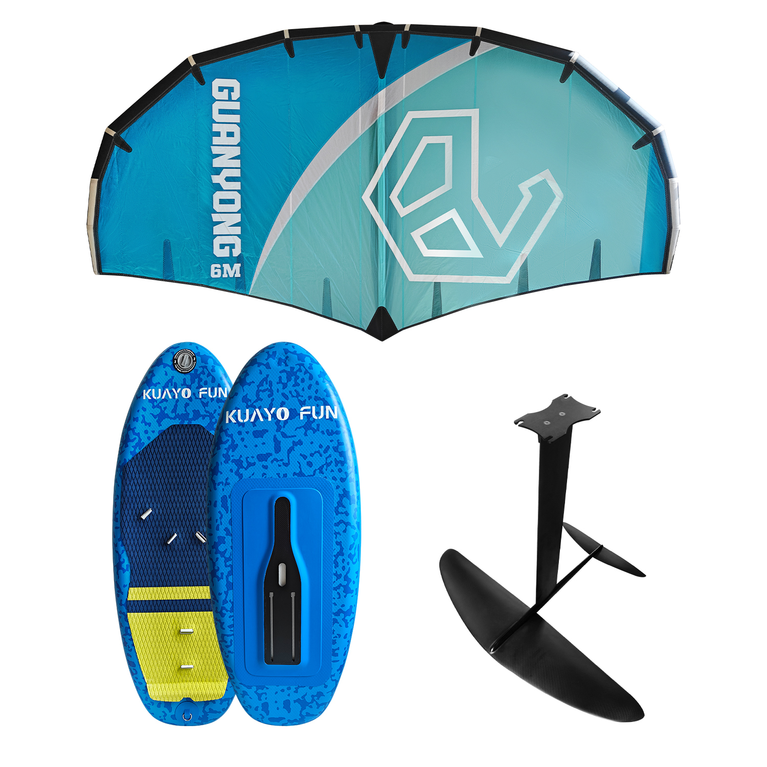Hot selling Wingfoil Kitesurf Wind Efoil sup Hydrofoil Inflatable PVC Surfboard Three-Piece Wing Foil Set Surfing hydrofoil