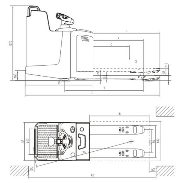 Standing Type Electric Pallet Truck Closed Arm With Fixed Platform Anti - Vibration
