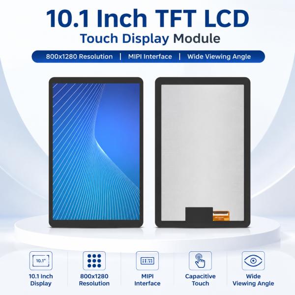 MIPI Interface TFT LCD Touch Screen 10.1 Inch Wide Viewing Angle Display 800x1280 Resolution