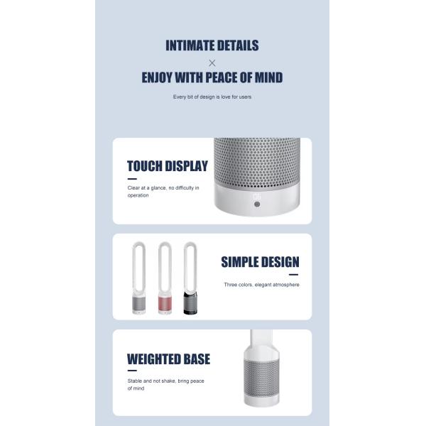 8 Fan Speed Air Cooled Natural Wind Tower Bladeless Fan 42 Inch with Remote Control