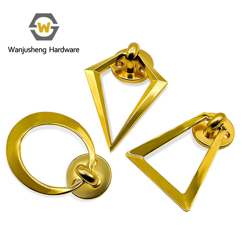 Metal Triangular Geometric Ring Furniture Drawer Pulls Minimalist Single-hole Cabinet Door Handles & Ring Decorative Fittings