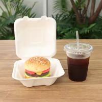 Boîte à hamburgers à bagages jetables personnalisée résistante à l'huile et biodégradable pour contenant alimentaire