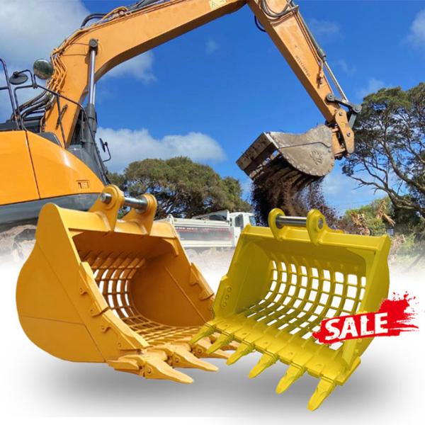 OEM 50*50 mm Mini Excavator Sieve Bucket com lâminas de corte para venda