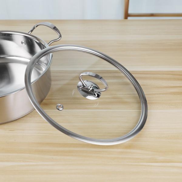 Двойная нержавеющая сталь баков 24cm супа кухни ручки со стеклянной крышкой