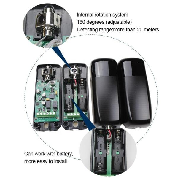 Беспроводные лучи безопасности ворот батареи IP54 12V ультракрасные