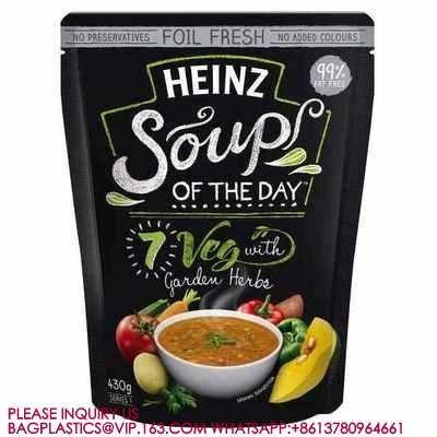 High Temperature Retort Bag, Retort Pouch Food Packaging, Stand Up Pouch Aluminium Bag