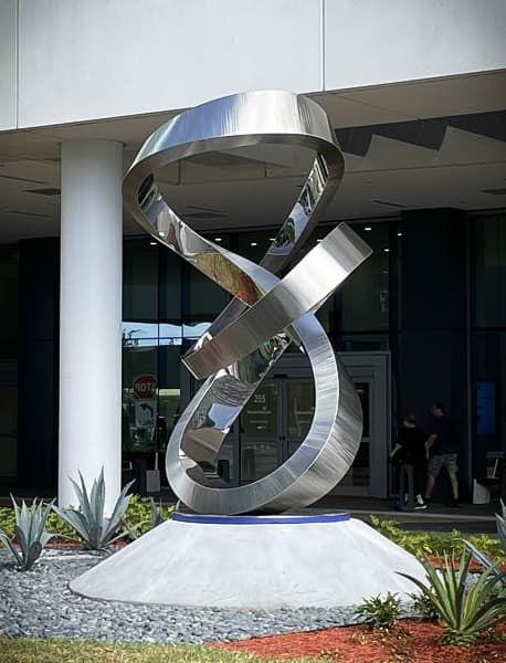 Ribbon Custom Landscape Modern Stainless Steel Statue Metal Sculpture for Home Decor Artwork
