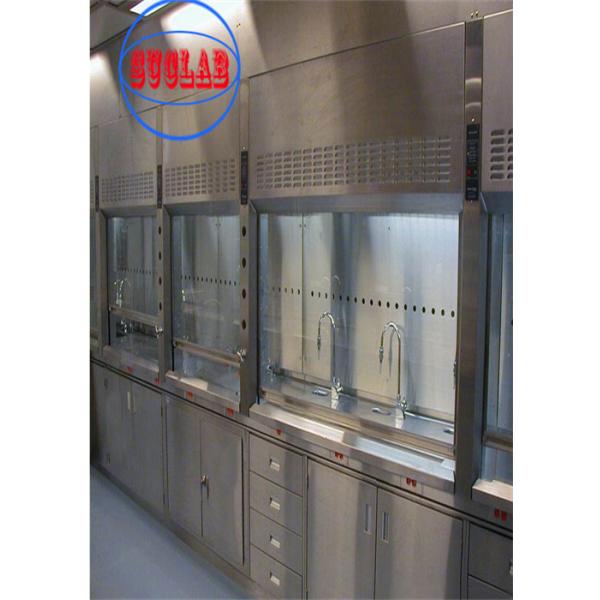 Lab Furniture Ducted Fume Hood Ventilation Cupboard With Scrubber Tank Systems And Visual Alarms and LED Light