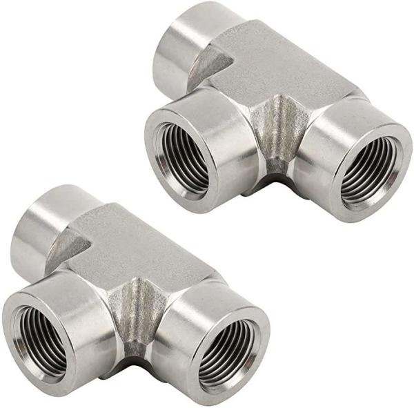 304 T forjado de aço inoxidável 1/8 NPT x fêmea 1/8 fêmea x 1/8 do NPT conector fêmea das maneiras do T-encaixe 3 do NPT