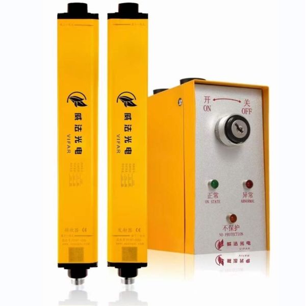 Sensor de barrera de luz de seguridad con resolución de 45 mm IP65, cableado, sincronizado, PNP, NPN, 10 cortinas de luz infrarroja