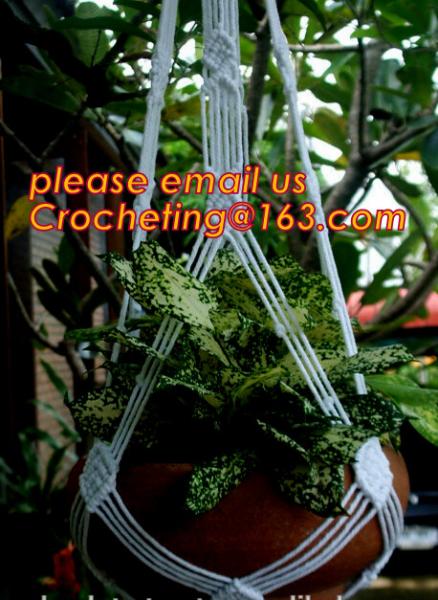 Wholesale 4 Sets colorful Macrame Plant Hanger Indoor Outdoor Hanging Planter Basket Cotton Rope 4 Legs 40 Inch--Pink