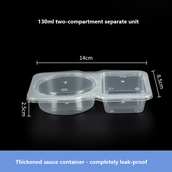 PP Disposable Bowl for Sauces and Dressings Microwaveable Leak-Proof Sealing 5-50ml Capacity Easy-Tear Opening 8-15cm Length